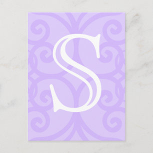 Ihr Brief. Gestaltet. Lilac Lila Swirl Monogramm. Postkarte