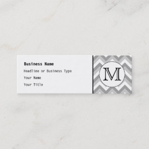 Ihr Brief. Grau Zigzag Muster Monogramm. Mini Visitenkarte