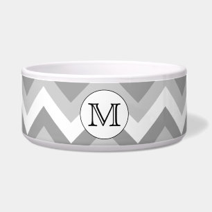 Ihr Brief. Grau Zigzag Muster Monogramm. Napf