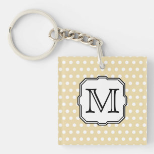 Ihr Brief. Kundenspezifisches Monogramm. Beige Schlüsselanhänger