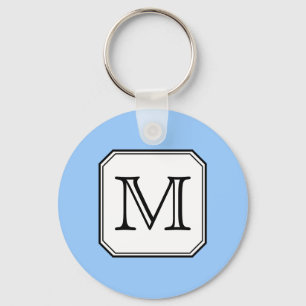 Ihr Brief. Kundenspezifisches Monogramm. Blaues Schlüsselanhänger