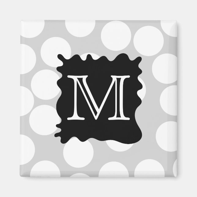 Ihr Brief, Monogramm. Punkte mit schwarzem Platsch Magnet (Vorne)
