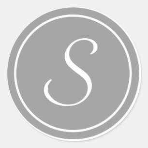 Ihr Brief, Monogramm S, anfänglich grau Runder Aufkleber