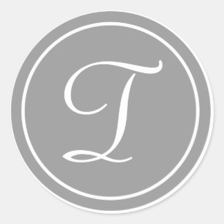 Ihr Brief, Monogramm T, anfänglich grau Runder Aufkleber