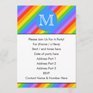 Ihr Brief, Regenbogen Stripes Monogramm Einladung