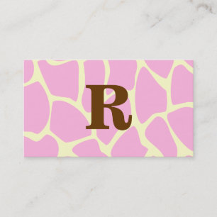 Ihr Buchstabe-Gewohnheits-Monogramm. Rosa Visitenkarte