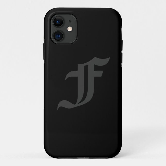 Ihr Buchstabe-männlicher grauer und schwarzer Case-Mate iPhone Hülle (Rückseite)