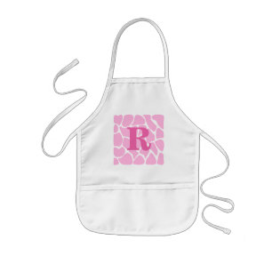 Ihr Buchstabe-Monogramm. Gewohnheit. Rosa Kinderschürze