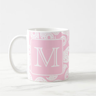 Ihr Buchstabe-Monogramm. Rosa Paisley-Muster Kaffeetasse