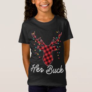 Ihr Buck Reindeer Red Kariert Christmas Pajama Mat T-Shirt