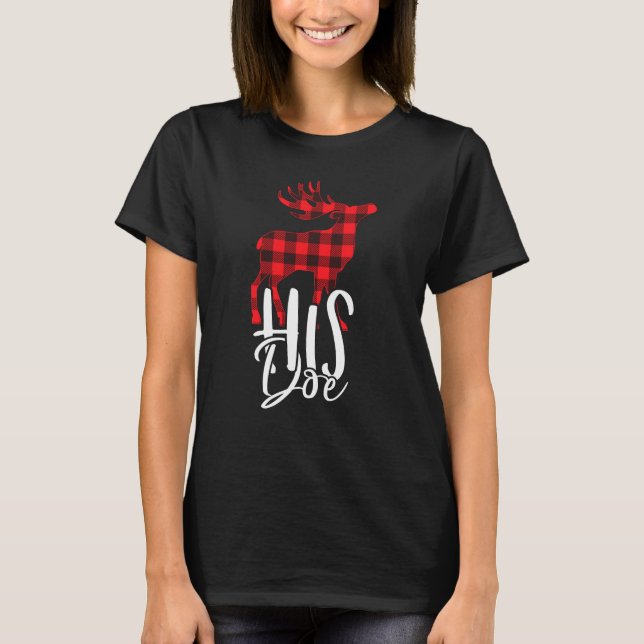 Ihr Buck Seine Dos Weihnachten Couple Pajama Set T-Shirt (Vorderseite)