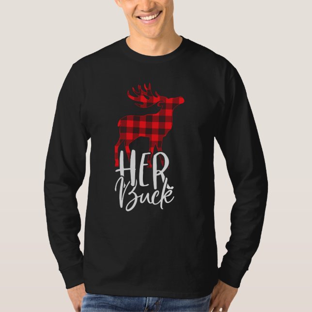 Ihr Buck Seine Dose Weihnachten Paar Matching Paja T-Shirt (Vorderseite)