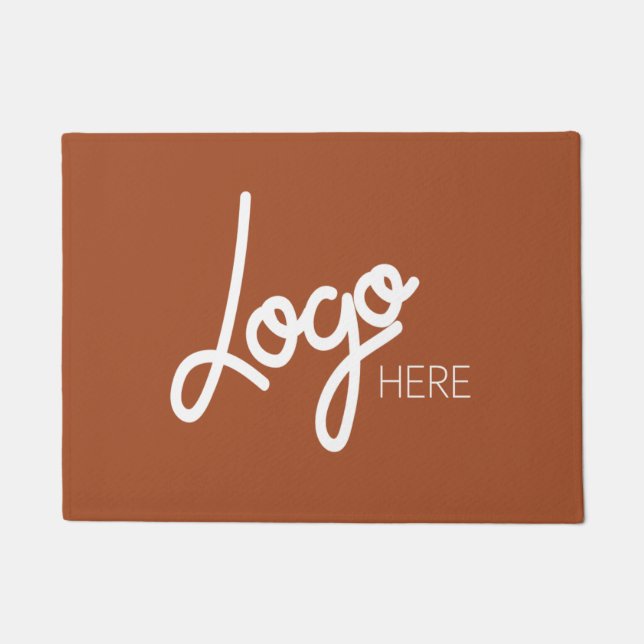 Ihr Business-Logo Elegante Moderne Terracotta Fußmatte (Vorderseite)