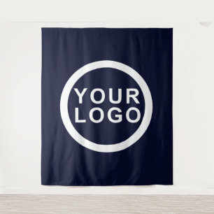 Ihr Business-Logo-Event Moderner, blauer Hintergru Wandteppich
