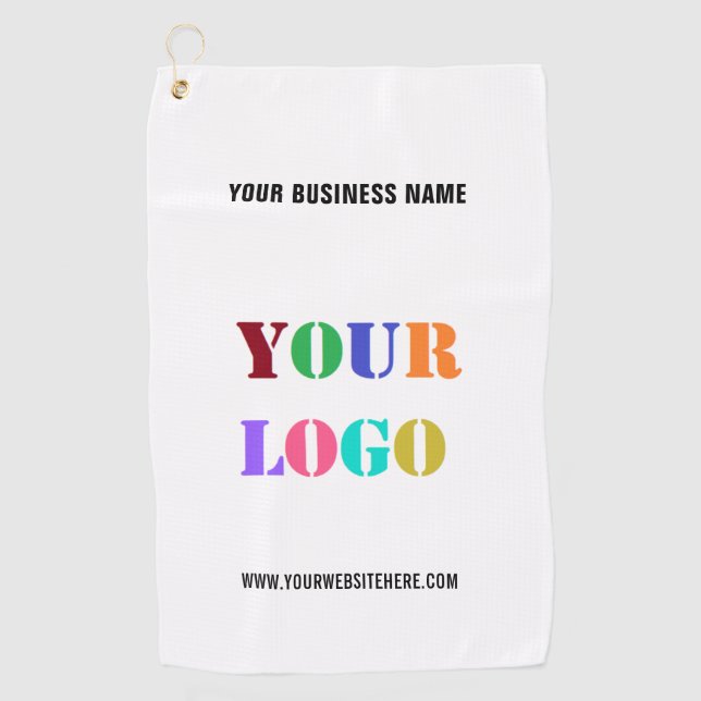 Ihr Business-Logo und Ihr benutzerdefiniertes Text Golfhandtuch (Vorderseite)