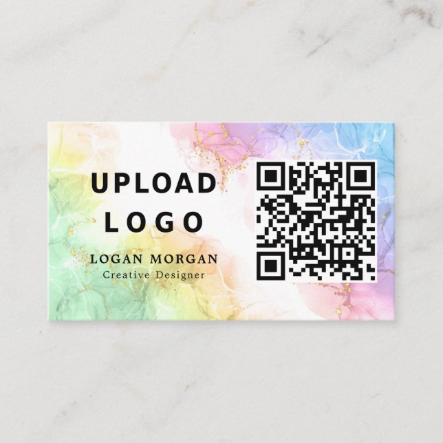 Ihr Business Logo und QR Code Opal Stone Company Visitenkarte (Vorderseite)