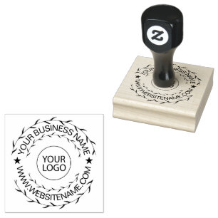 Ihr Business-Logo und Text-Haarschere Gummistempel