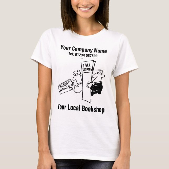 Ihr Cartoon für den lokalen Bookshop zum Personali T-Shirt (Vorderseite)