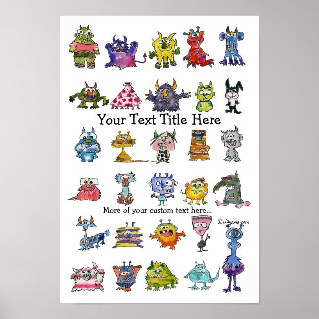 Ihr Cartoon MonSTARS Personalisiert Poster (Vorne)