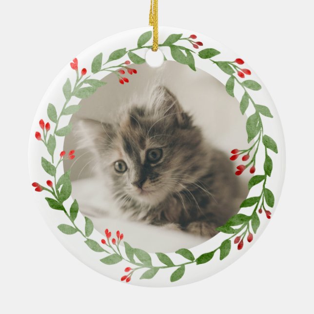 Ihr Cat Foto 1. Weihnachten in FurEver Zuhause Keramik Ornament (Hinten)
