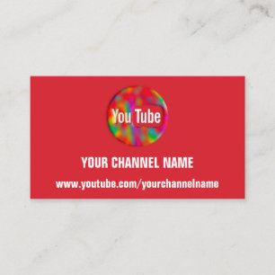 IHR CHANNEL NAME YOUTUBER SUSCRIBE LOGO  VISITENKARTE