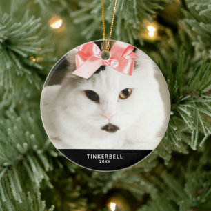 Ihr Chat-Foto Personalisiertes Jahr Keramik Ornament