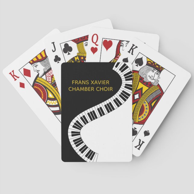 Ihr Chorname Piano Keyboard Musical Spielkarten (Rückseite)
