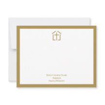 Ihr Church Name Logo Cross Gold Note Card