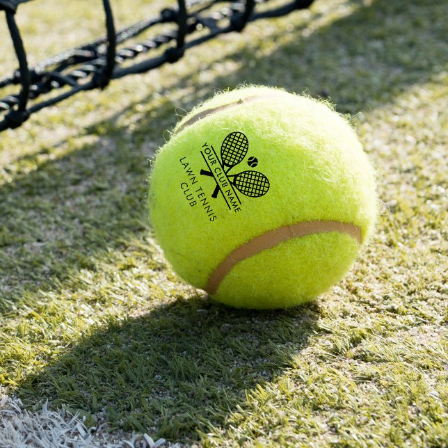 Ihr Club Name Tennis Team Spieler Coach Custom Tennisbälle (Lawn Tennis Racket Black Motif Country Club)