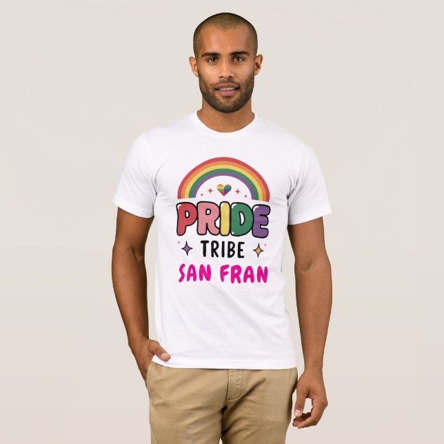 IHR CUSTOM Pride TRIBE farbenfroher LGBTQ+ Regenbo T-Shirt (Vorne ganz)