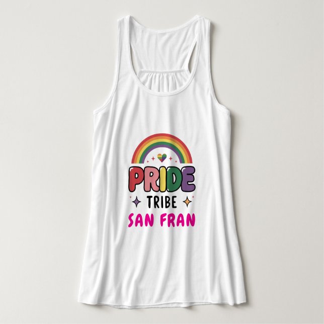 IHR CUSTOM Pride TRIBE farbenfroher LGBTQ+ Regenbo Tank Top (Design Vorderseite)