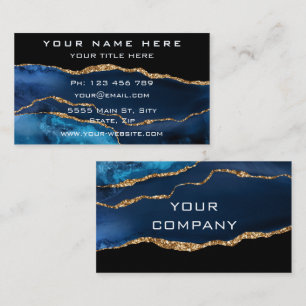 Ihr Design Blue Gold Black Business Card Beispiel Visitenkarte