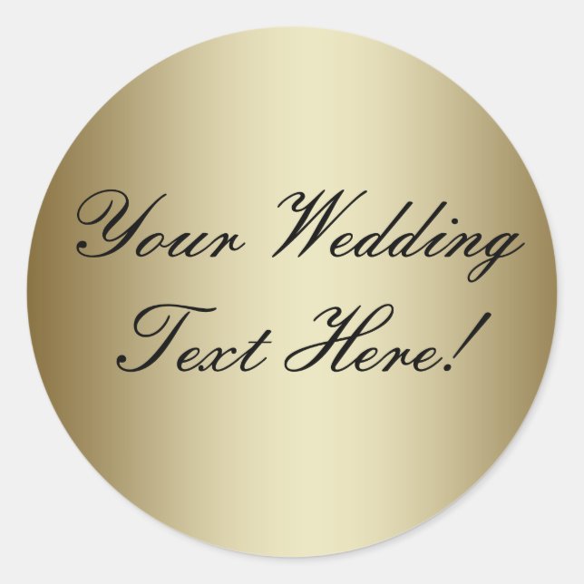 Ihr Design hier! Maßgeschneidertes Gold-Wedding-Si Runder Aufkleber (Vorderseite)