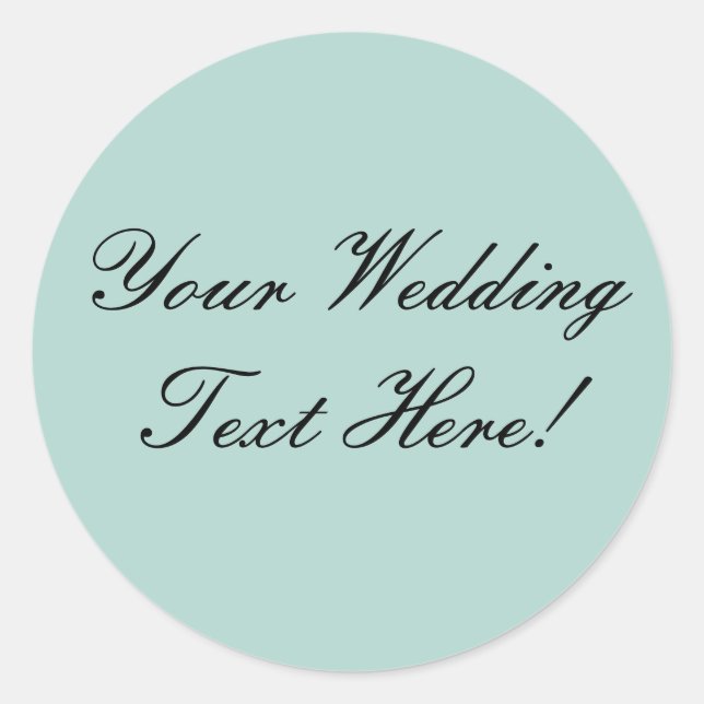 Ihr Design hier! Mint Green Wedding Siegel Runder Aufkleber (Vorderseite)