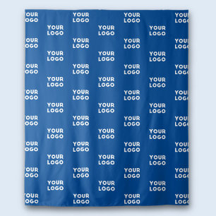 Ihr Design oder Firmenlogo Blaues Fliesenmuster Wandteppich
