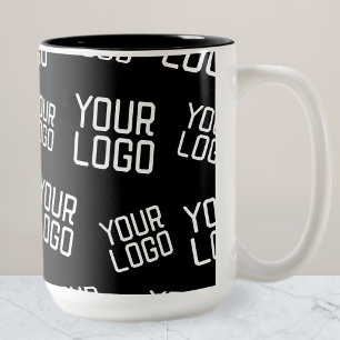 Ihr Design- oder Firmenlogo   Random Platzierung Zweifarbige Tasse