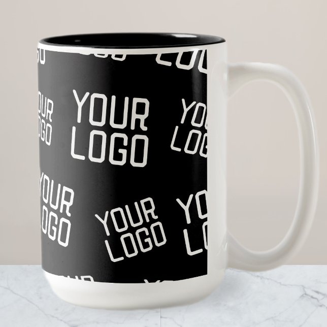 Ihr Design- oder Firmenlogo | Random Platzierung Zweifarbige Tasse (Von Creator hochgeladen)