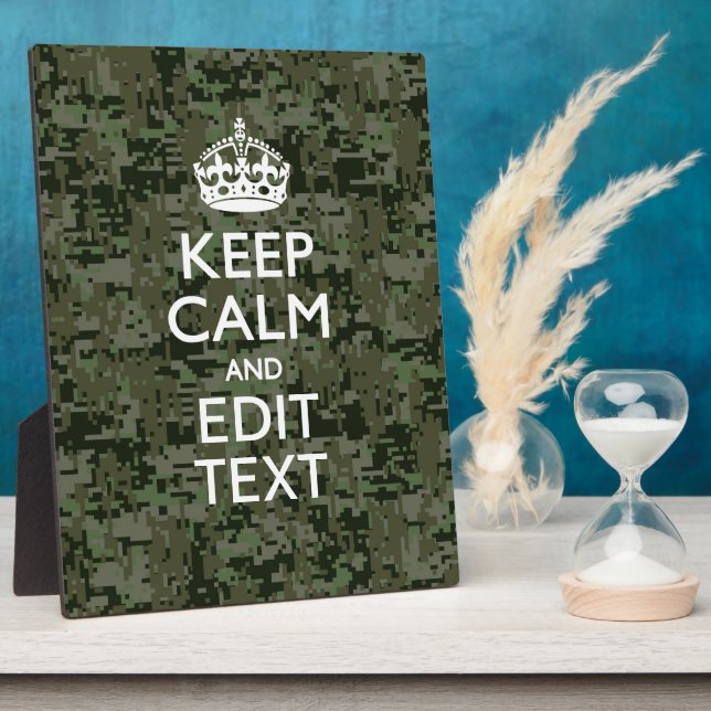 Ihr digitaler Text Camouflage Woodland Behalte Ruh Fotoplatte (Seite)