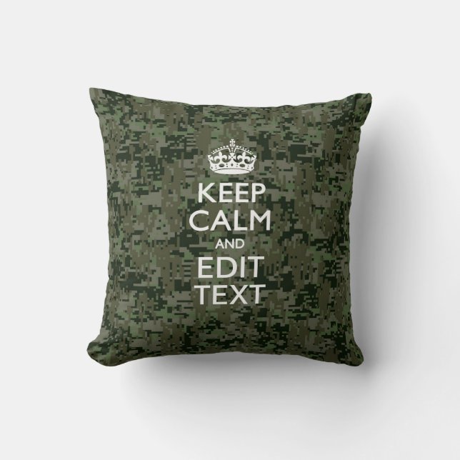 Ihr digitaler Text Camouflage Woodland Behalte Ruh Kissen (Vorderseite)