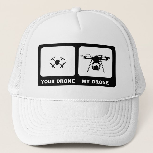 IHR DROHNE/MEIN DROHNE Weiß Truckerkappe (Vorderseite)