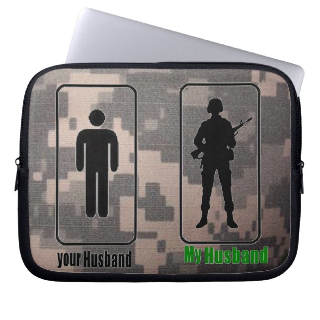 Ihr Ehemann, meine Ehemann-Armee-Ehefrau Laptopschutzhülle (Vorderseite)