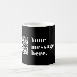 Ihr eigener hochgeladener QR-Code und bearbeitbare Kaffeetasse