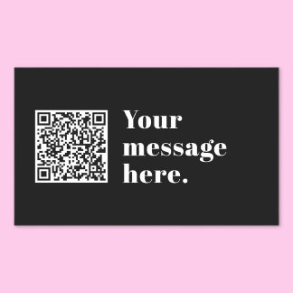 Ihr eigener hochgeladener QR-Code und bearbeitbare Rechteckiger Aufkleber