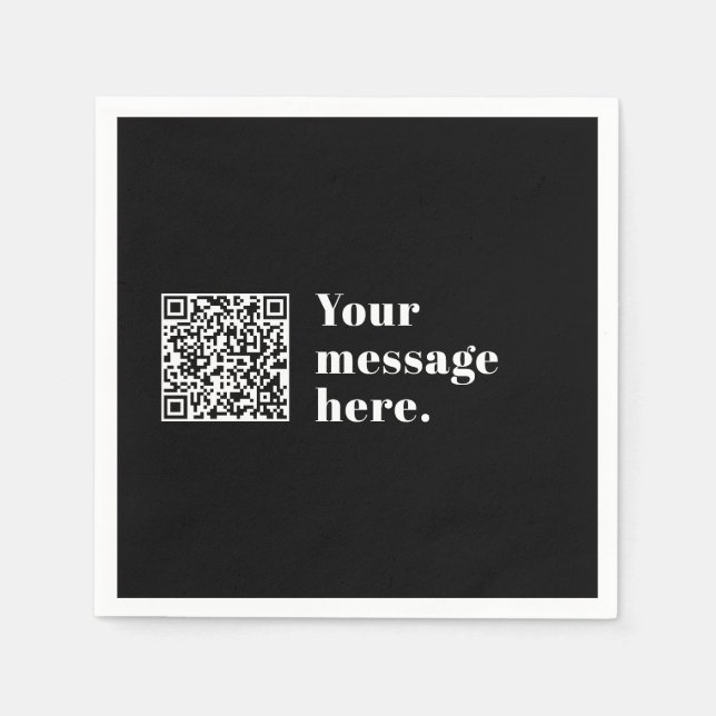 Ihr eigener hochgeladener QR-Code und bearbeitbare Serviette (Vorderseite)