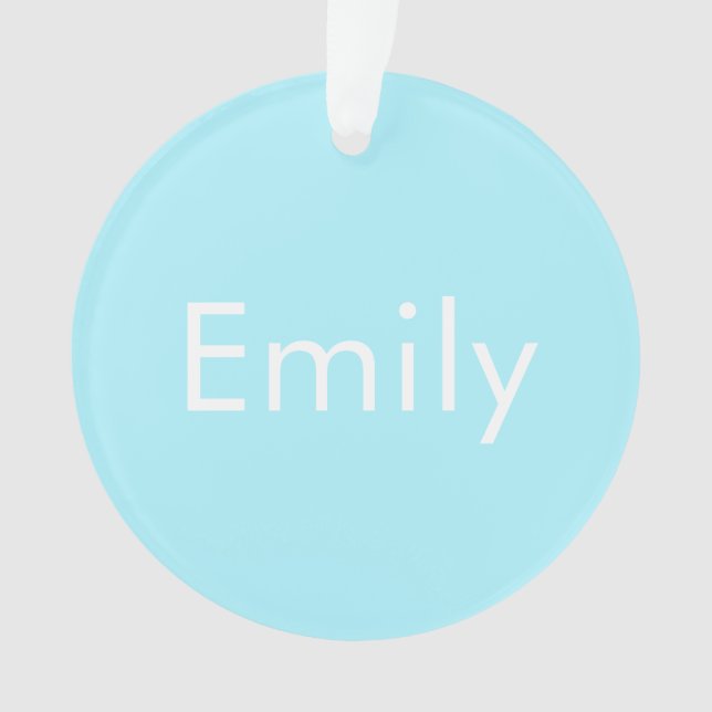 Ihr eigener Name oder Wort | Soft Sky Blue Ornament (Vorderseite)