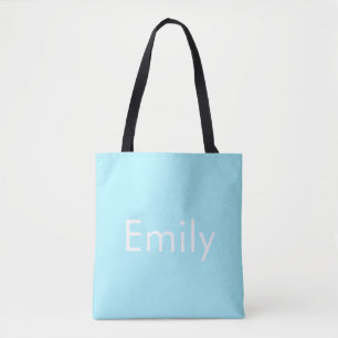 Ihr eigener Name oder Wort   Soft Sky Blue Tasche