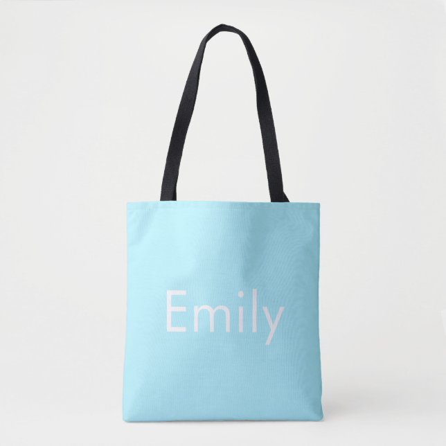 Ihr eigener Name oder Wort | Soft Sky Blue Tasche (Vorderseite)