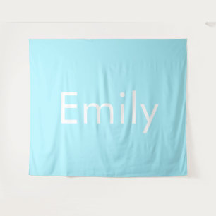 Ihr eigener Name oder Wort Soft Sky Blue Wandteppich