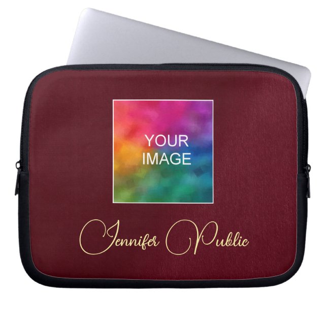 Ihr eigener Textname Foto oder Logo hier hochladen Laptopschutzhülle (Vorderseite)