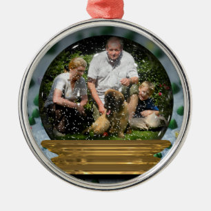 Ihr eigenes Foto in einem Snowglobe Feld! - Ornament Aus Metall